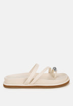 Carine Flipper Faux Leather Strappy Slip Ons