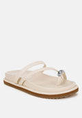 Carine Flipper Faux Leather Strappy Slip Ons