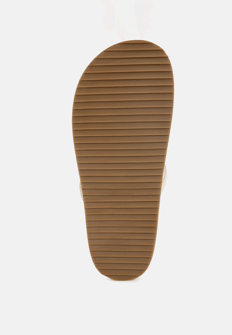 Carine Flipper Faux Leather Strappy Slip Ons