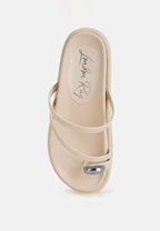 Carine Flipper Faux Leather Strappy Slip Ons
