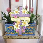 Easter Cross He is Risen Door Decor by Susan Winget - EasterSpring Decor - 8471303H-SW