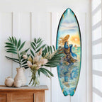 Mermaid Surfboard Wall Art– Handcrafted Coastal Decor - Surfboard Wall Decor for Beach House & Nautical Interiors - Coastal Wall Art by G. Debrekht - 8490141HS