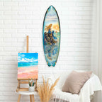 Mermaid Surfboard Wall Art– Handcrafted Coastal Decor - Surfboard Wall Decor for Beach House & Nautical Interiors - Coastal Wall Art by G. Debrekht - 8490141HS