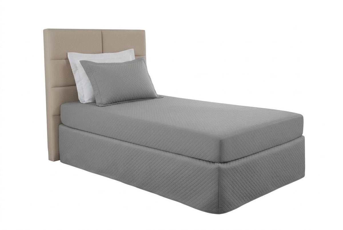 Maison Charlo Waterproof Quilted Single Mattress Protector – Gray – 1 Piece