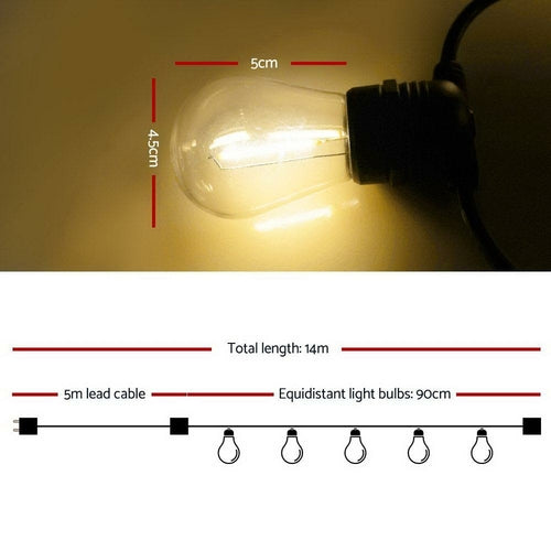 14m LED Festoon String Lights Christmas Decorations Wedding Party