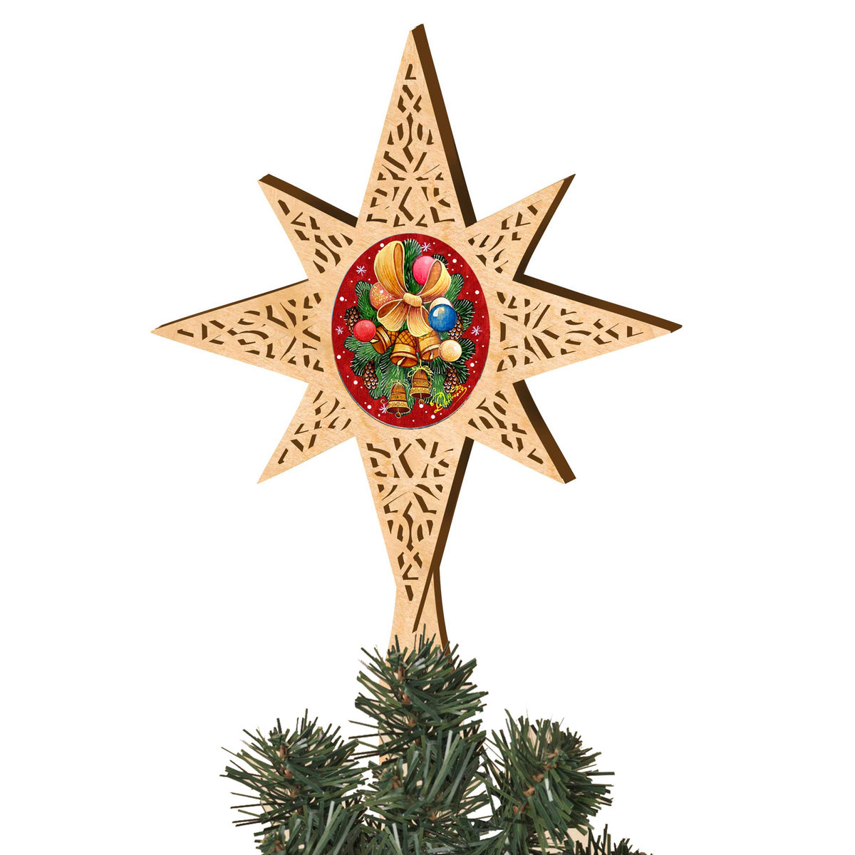 Christmas Bells Tree Topper by D. Gelsinger - Designocracy - 89496