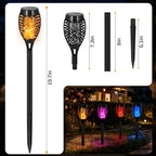 8 Pack Solar Multicolor Flickering Flame Torch Lights